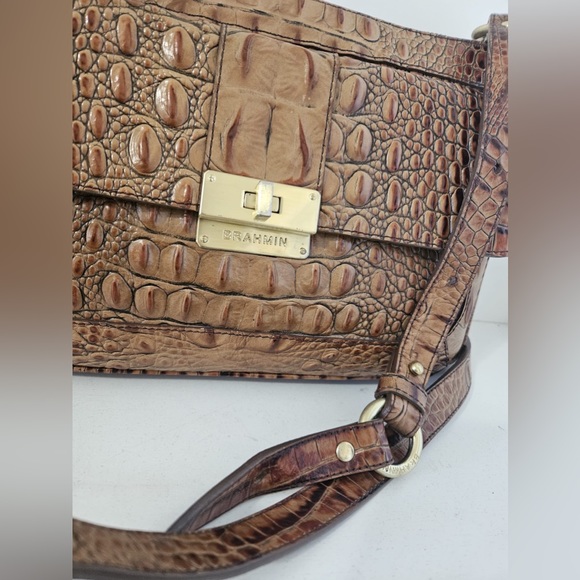 Brahmin Brown /Tan Crocodile Leather Crossbody bag - Picture 4 of 11